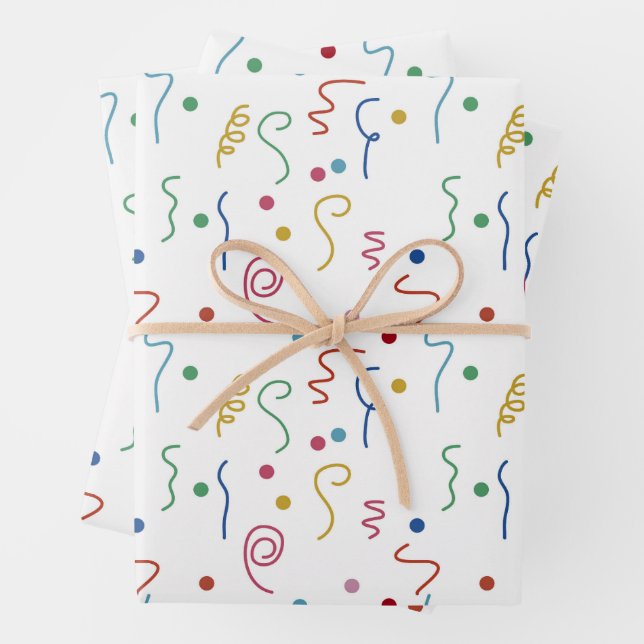 Colored Party Confetti Pattern Geschenkpapier Set (Beispiel)
