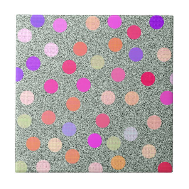 Colored Poka Dot Fliese (Vorderseite)
