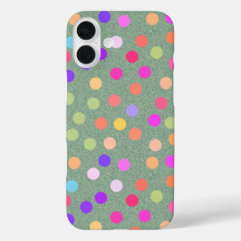 Colored Poka Dot iPhone 16 Plus Hülle