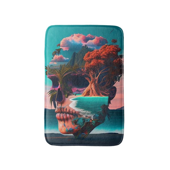 Colored Skull Head Badematte (Vorderseite Vertikal)