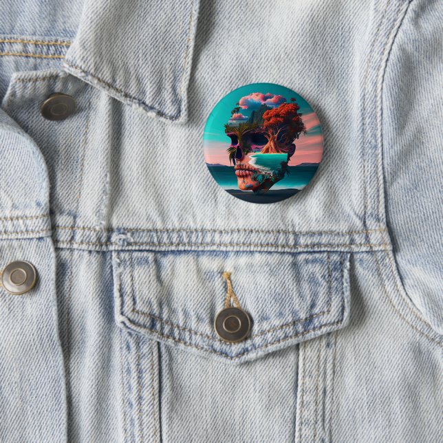 Colored skull head button (Beispiel)
