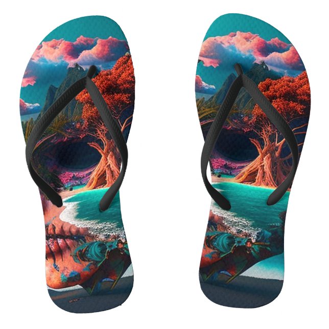 Colored skull head flip flops (Fußbett)