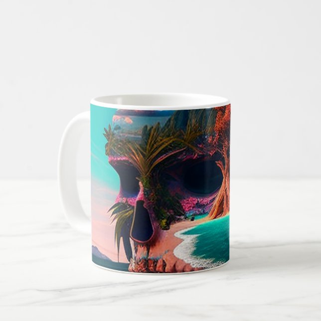 Colored Skull Head Kaffeetasse (Vorderseite Links)