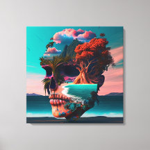 Colored skull head
