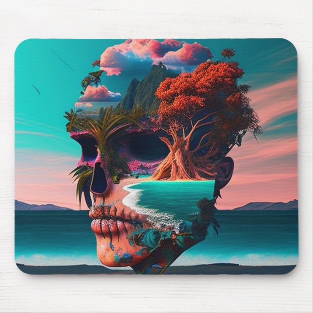 Colored skull head mousepad (Vorne)