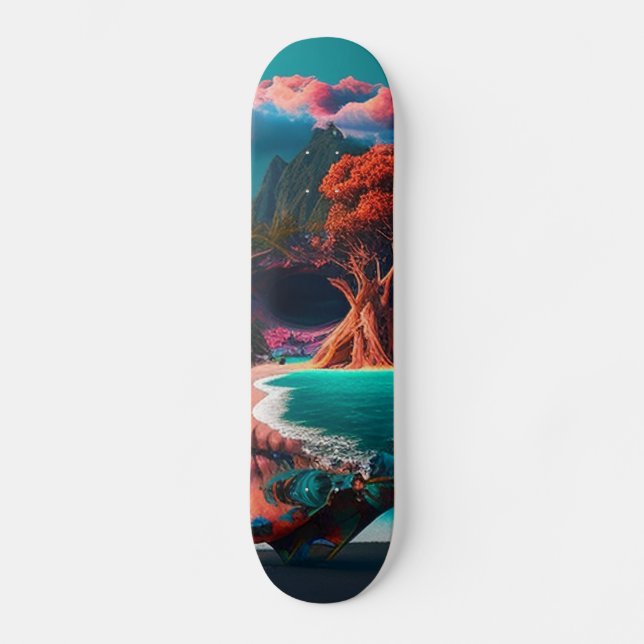 Colored skull head skateboard (Vorderseite)