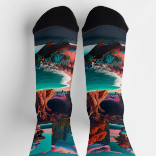Colored skull head socken