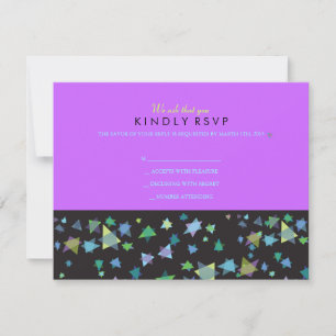 COLORED STARS Bar Bat Mitzvah Antwortkarte RSVP Karte