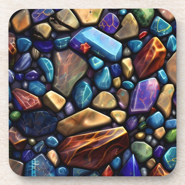 Colored Stone Mosaic Muster Getränkeuntersetzer (Vorderseite)