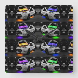 Colored Van Quadratische Wanduhr