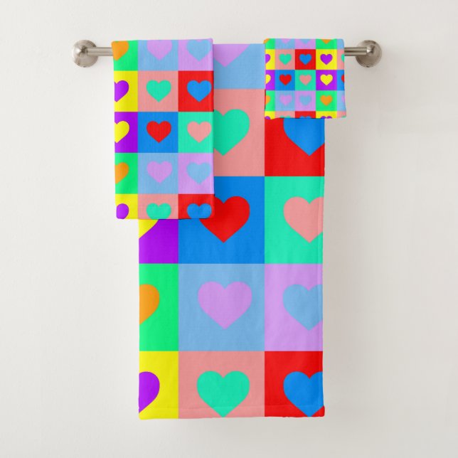 Colorée Coeur Motif Pop Art (En situation)