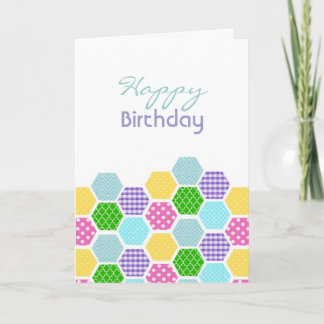 Colorée Hexagon motif filles carte d'anniversaire