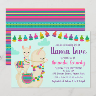 Colorée Llama Love Baby shower Invitation