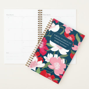 Colorée Rouge Feminine Floral Blue Entreprise