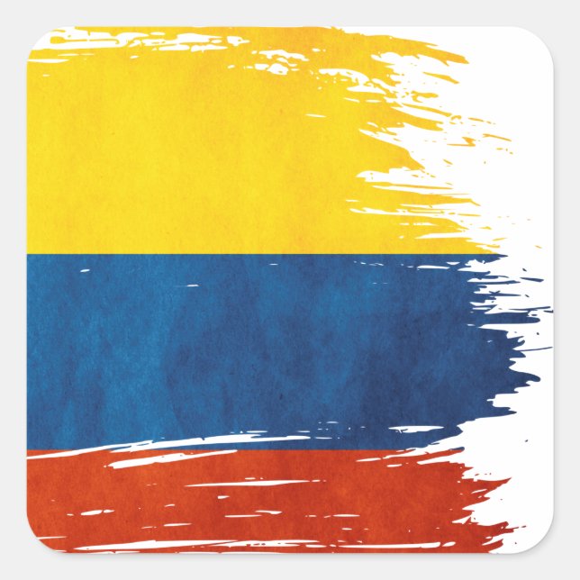 Colores de Colombia Quadratischer Aufkleber (Vorderseite)