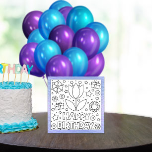 Colorez-moi Joyeuse Tulip d'anniversaire   Carte d