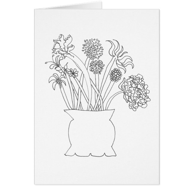 Colorez votre propre carte - bouquet (Devant)