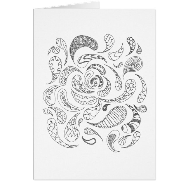 Colorez votre propre carte - Paisleys (Devant)