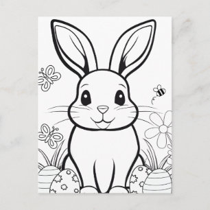 Colorez-Vous ! Carte postale Bunny de Pâques