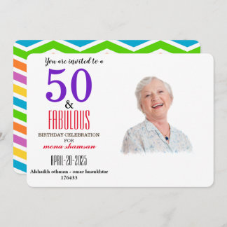 Colorful 50 & Fabulous Invitation