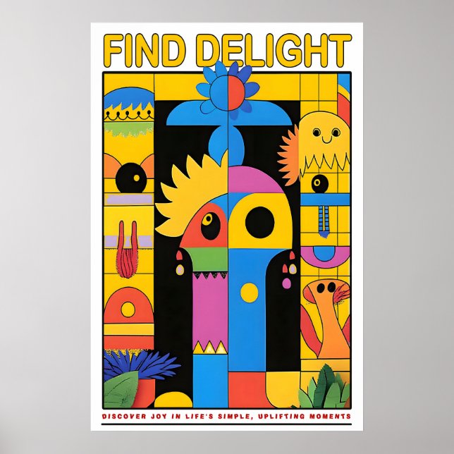 Colorful Abstract Art Print Modern Geometric Home Poster (Vorne)