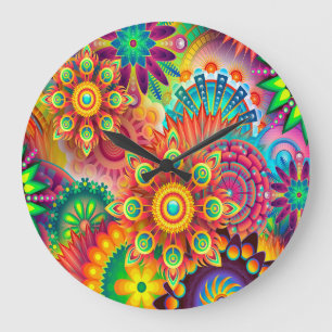 Colorful Abstract Background Große Wanduhr