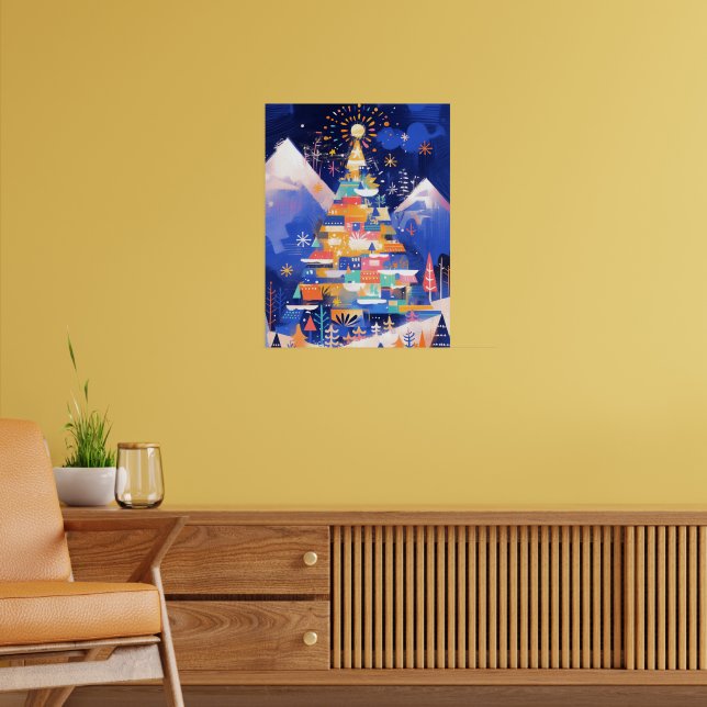 Colorful Abstract Christmas Tree Poster (Wohnzimmer 2)