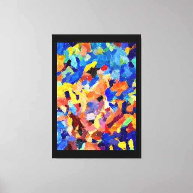 Colorful Abstract finger painting art Leinwanddruck (Vorderseite)