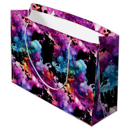 Colorful Abstract Fluid Art - Vibrant and Dynamic Große Geschenktüte