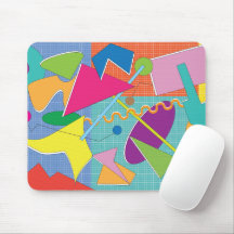 Colorful Abstract Fun Graphic Shapes Mouse Pad
