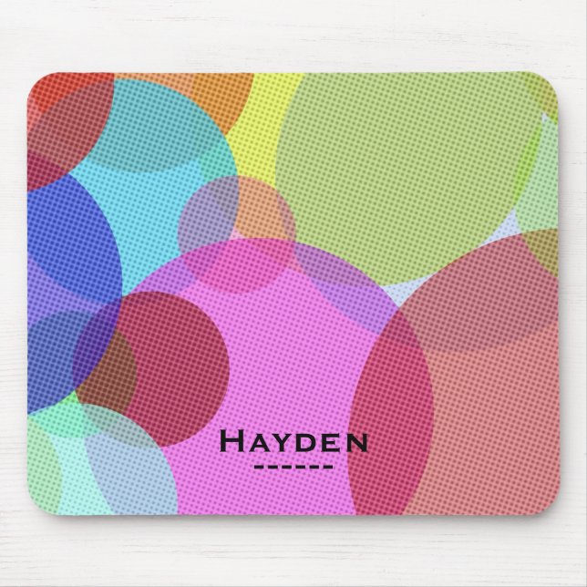 Colorful Abstract Geometric Circles Personalised Mousepad (Vorne)