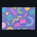 Colorful Abstract Geometric Memphis Style Pattern Geschirrtuch<br><div class="desc">Colorful abstract geometric pattern featuring bright shapes including circles, arches, rectangles, triangles, and squiggles on a bold background. Modern playful design inspired by retro Memphis style with vibrant gradients and fun scattered elements, perfect for prints, textiles, backgrounds, and creative projects.</div>
