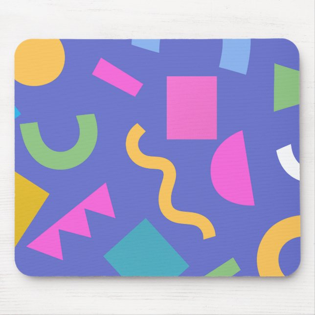 Colorful Abstract Geometric Memphis Style Pattern Mousepad (Vorne)