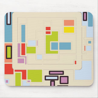 Colorful Abstract Geometric Rectangle Pattern Art Mousepad