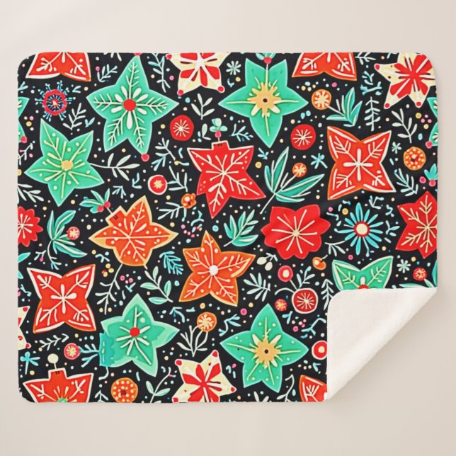 Colorful Abstract Holiday Design Sherpadecke (Vorderseite (Horizontal))