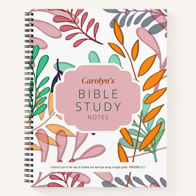 Colorful Abstract Leaves Personalized Bible Study Notizbuch (Vorderseite)