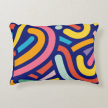 Colorful Abstract Lines Pillow