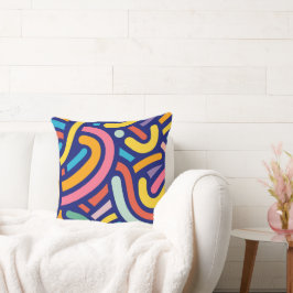 Colorful Abstract Lines Pillow Kissen