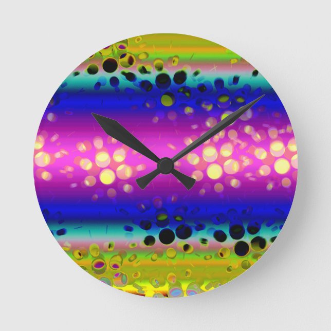 Colorful Abstract Pattern Runde Wanduhr (Vorderseite)
