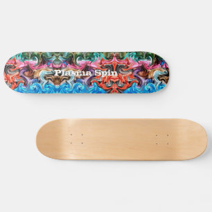 Colorful Abstract Plasma Spin Skate Trick Artwork Skateboard