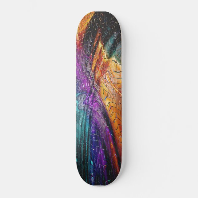 Colorful Abstract Skateboard (Vorderseite)