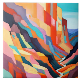 Colorful Abstract Southwestern Canyon Scenery Fliese