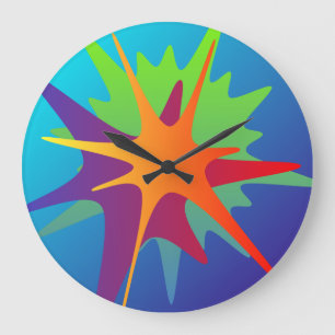 Colorful Abstract Splash Wall Clock Große Wanduhr