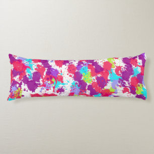 Colorful Abstract Splatter Paint, Red and Purple Seitenschläferkissen
