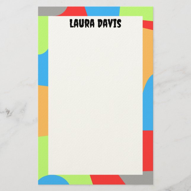 Colorful Abstract Stationery Paper Briefpapier (Vorderseite)