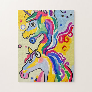 Colorful Abstract Unicorn Portrait Painting