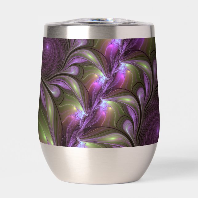 Colorful Abstract Violet Purple Khaki Fractal Art (Vorderseite)