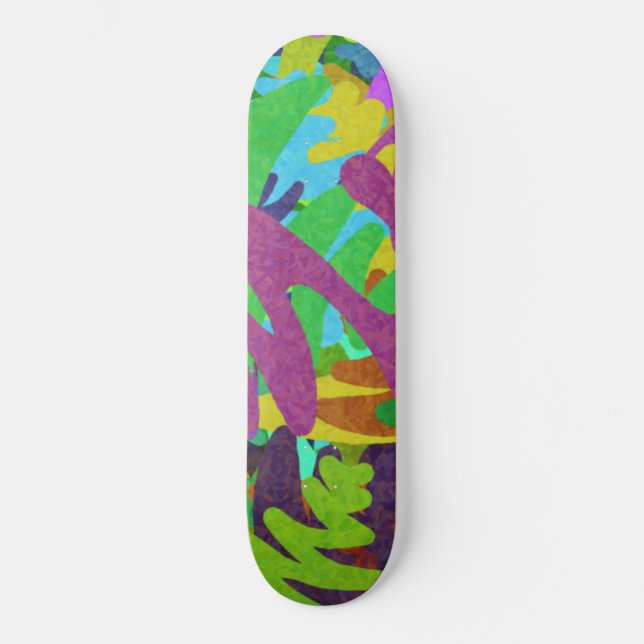 Colorful Abstract Watercolor Skateboard (Vorderseite)