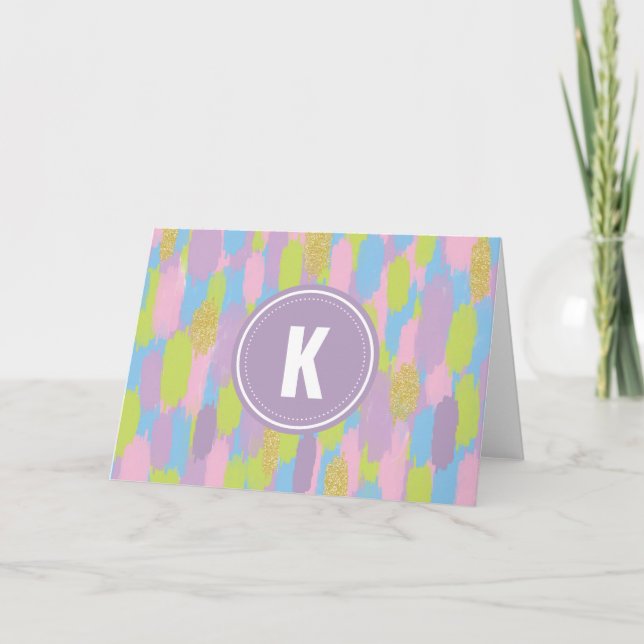 Colorful Abstrait Brushstrokies Motif Monogramme (Devant)