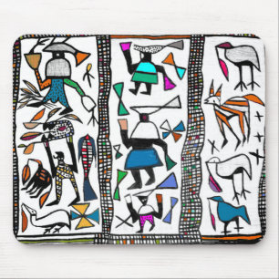 Colorful African Senufu print Mousepad